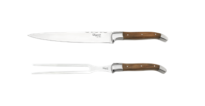 Laguiole by Hâws Carving Kniv og Gaffel Sæt 2 Stk Oliven