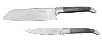 Laguiole by Hâws Santoku + Utility knife Black Wood